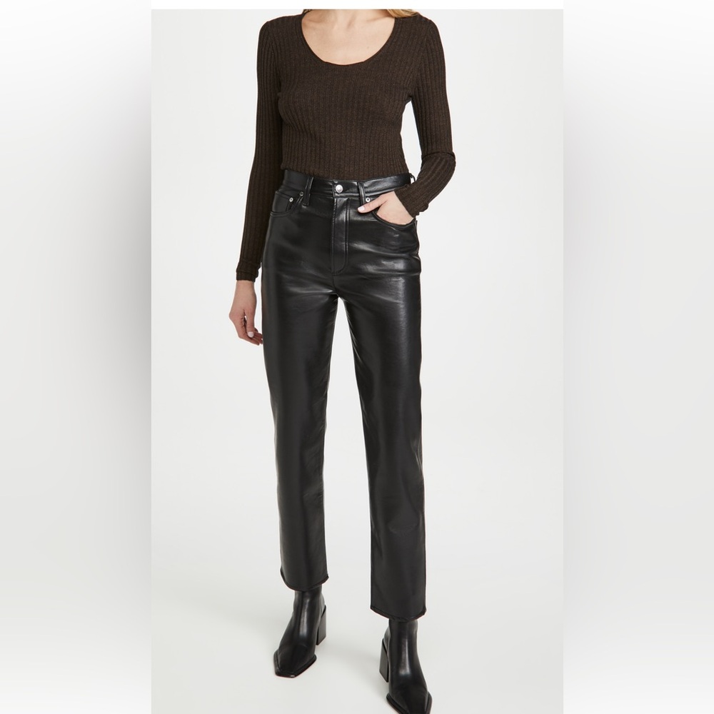 AGOLDE Recycled Leather Fitted 90s Pants Size 24